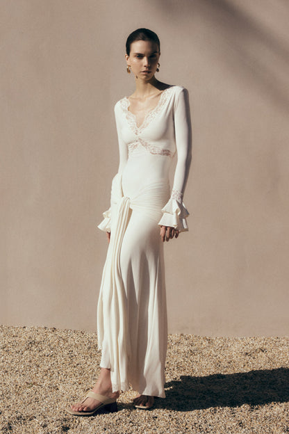 Electra Lace Satin Maxi Dress