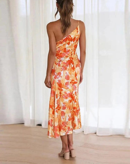 Asymmetrical Floral Maxi Dress for Women