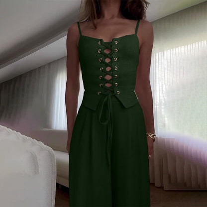 Valora Lace-Up Midi Dress