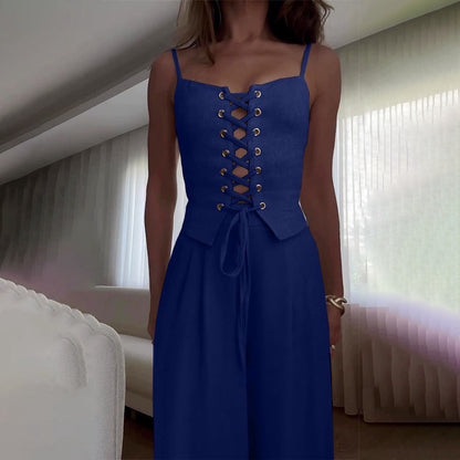 Valora Lace-Up Midi Dress